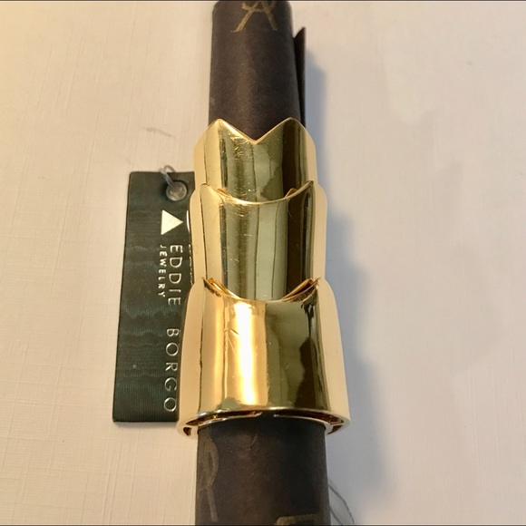 18k Gold plated Eddie Borgo hinged knuckle ring - Picture 4 of 7